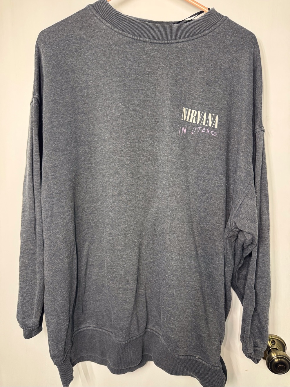 H&M Gray Nirvana "In Utero" Crewneck Sweater